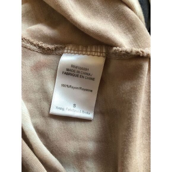 Young Fabulous & Broke Tie Dye Mini Dress Small Soft Blue Beige Cinch Tie Waist - Picture 6 of 9